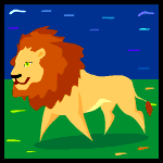 Gif animé lion marche